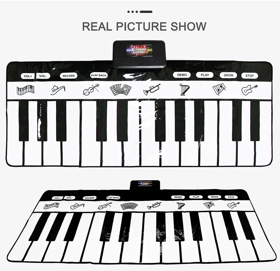 180x72cm Children Musical Toys Play Piano Keyboard Mat Music Instrument Game Carpet Multifunction Educational Toys For Kids Gift