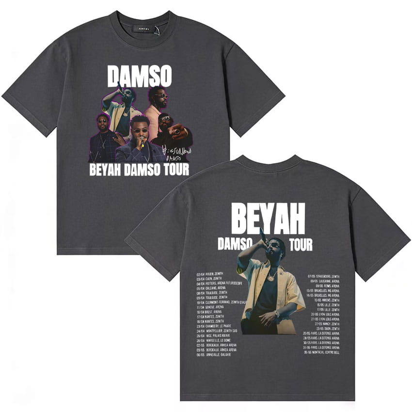 Summer Singer Damso 2026 Fashion T Shirt Men Women Hip-Hop French Rapper High Quality Streetwear Double Sided Tops Y2k Teenagers