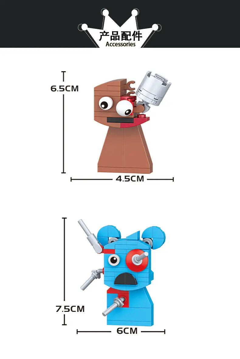 Moc Game Sprunki Building Blocks Horror Anime Music Game 2 in 1 Friends Figures Bricks Toys Sets Birthday Christmas Gifts