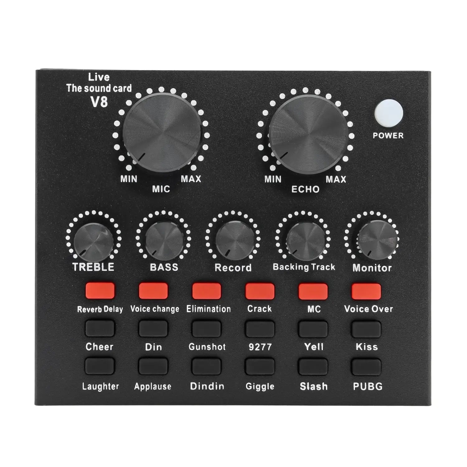V8 Audio Sound Card USB Plug DJ Equipment Sound Cards Audio Mixer For Phone Computer PC Webcast Live External Karaoke Recording