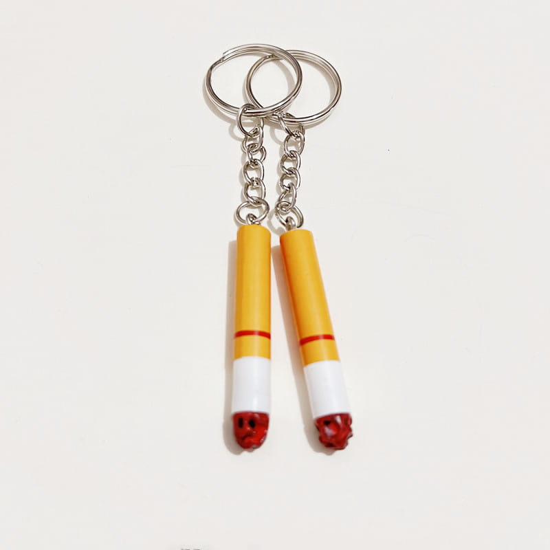 Creative Simulation Pvc Cigarette Key Chain Fashion Cute Bag Pendant Accessories Car Key Ring Keychain Fun Friend Jewelry Gift