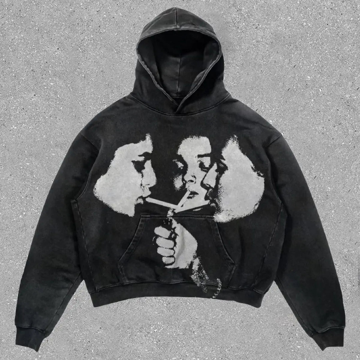 New Rock American Style Sweatshirts for Men Loose Hip Hop Y2k Clothes Korean Harajuku Fashion Simple Man Hoodies Novelty