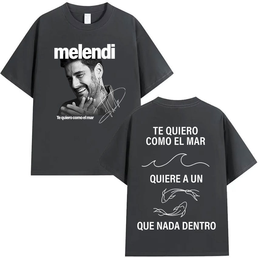 Rapper Melendi Tour Album Graphic T Shirt Men’s Retro High Quality Cotton T-shirts Hip Hop Clothing Oversized T-shirt Streetwear