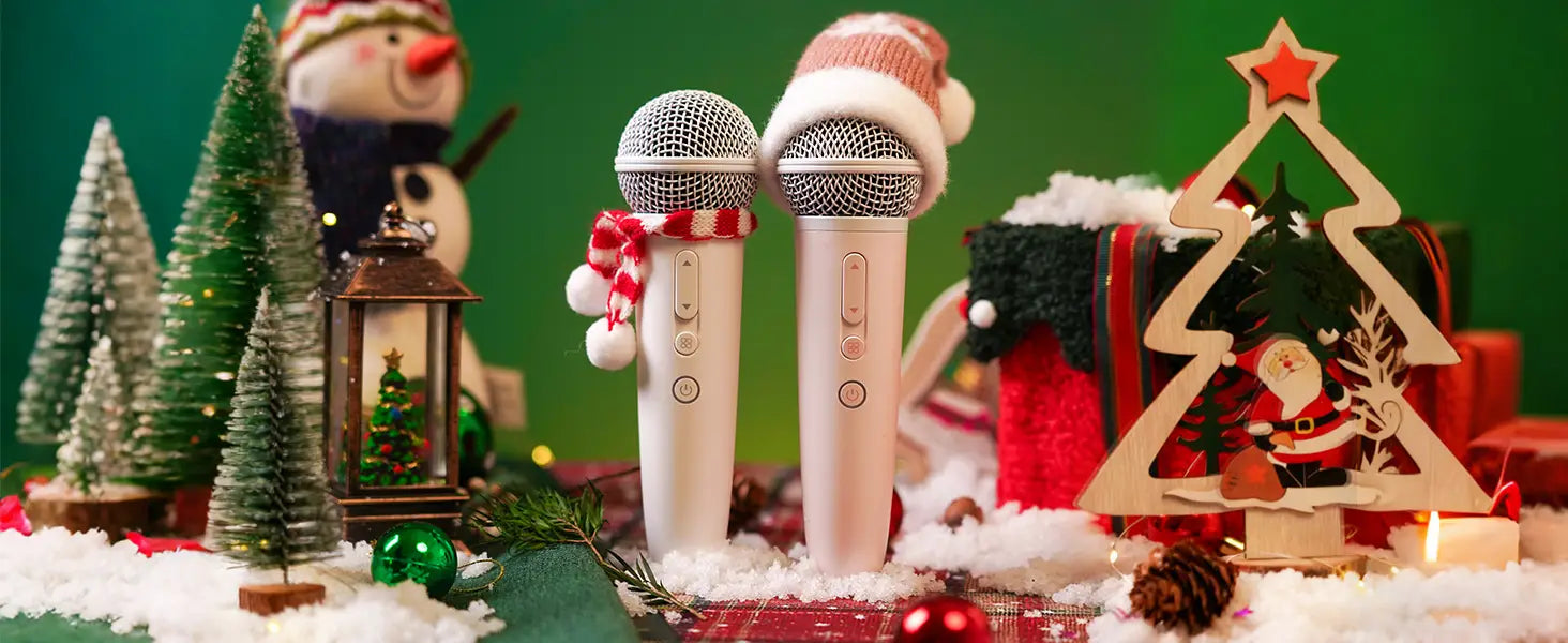 Sing & Record microphone with Earphone Feedback karaoke Mic Works with Spotify Smule YouTube,Apple Music TJ karaoke,Stingray