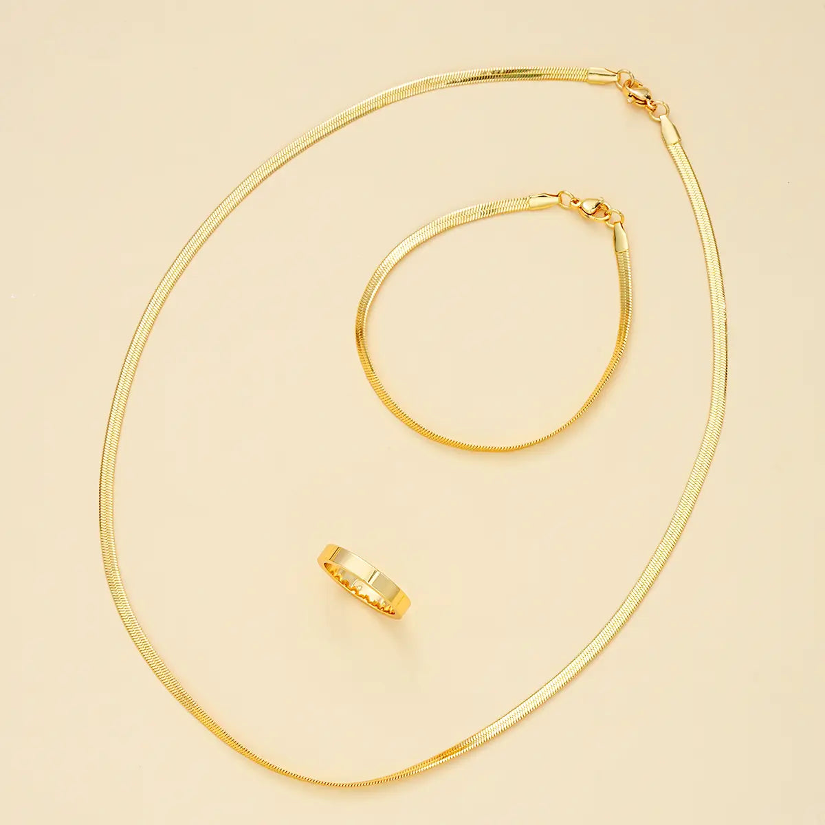 3pcs Fashion Hip Hop Stainless Steel Jewelry Set Men’s Minimalist Necklace Bracelet Ring Set Perfect Gift for Hip Hop Fans 2024
