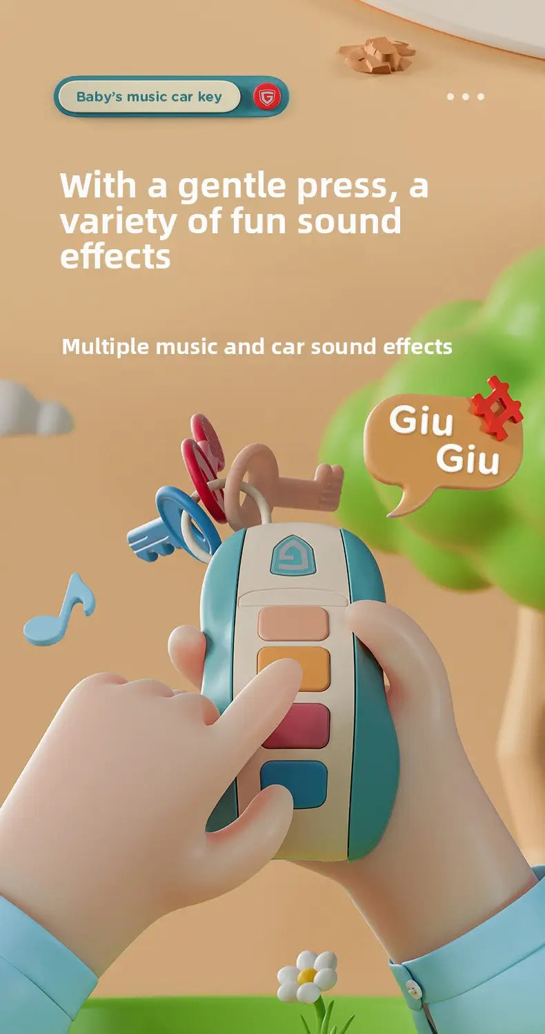 Baby Toys Musical Car Key Vocal Smart Remote Car Voices Pretend Play Educational Toys For Kids Sound Singing Toys Xmas Gifts