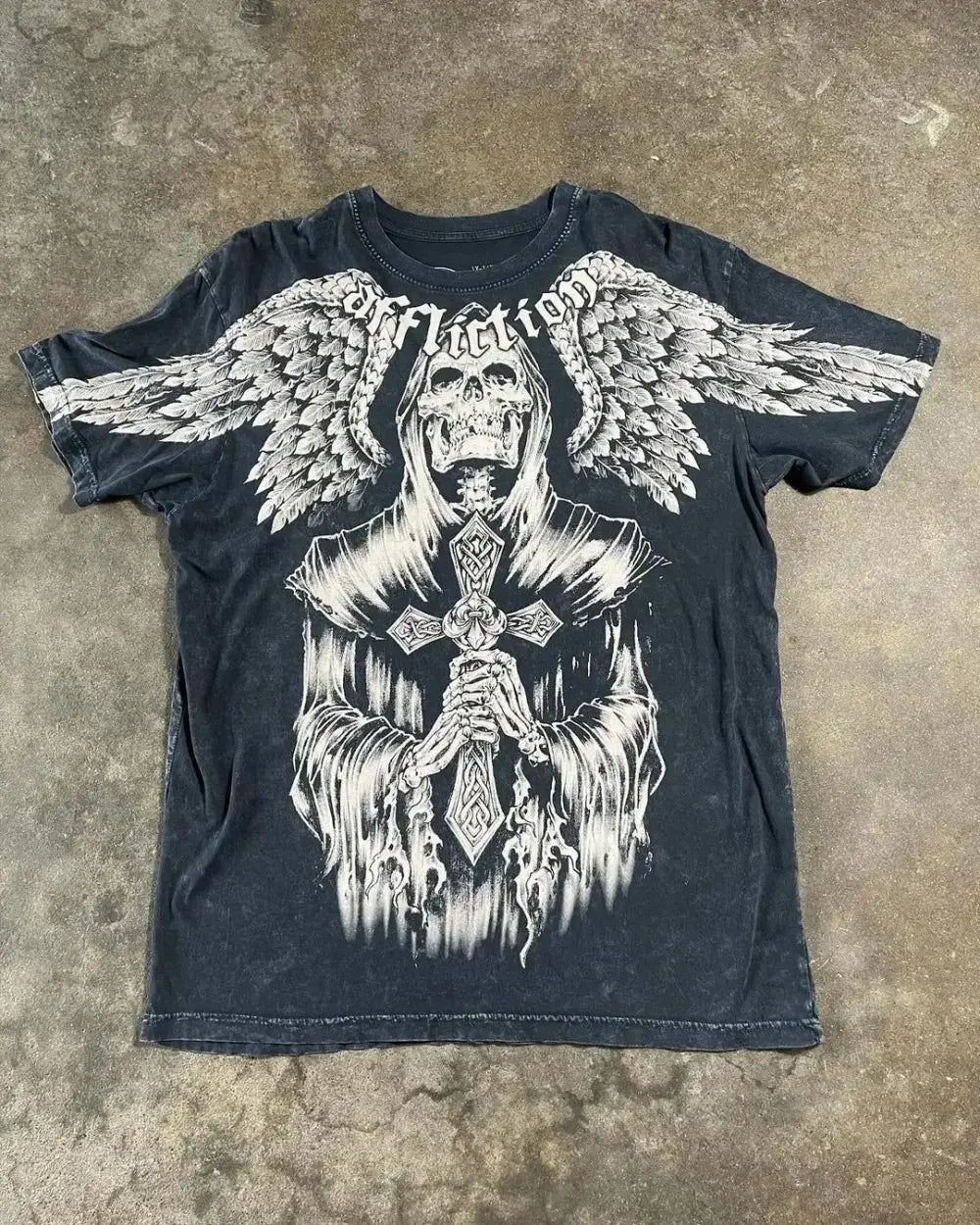 2025 Men’s Retro Punk Hip Hop Pattern Printed Breathable Hardship T-shirt New Round Neck Polyester Short Sleeve Top