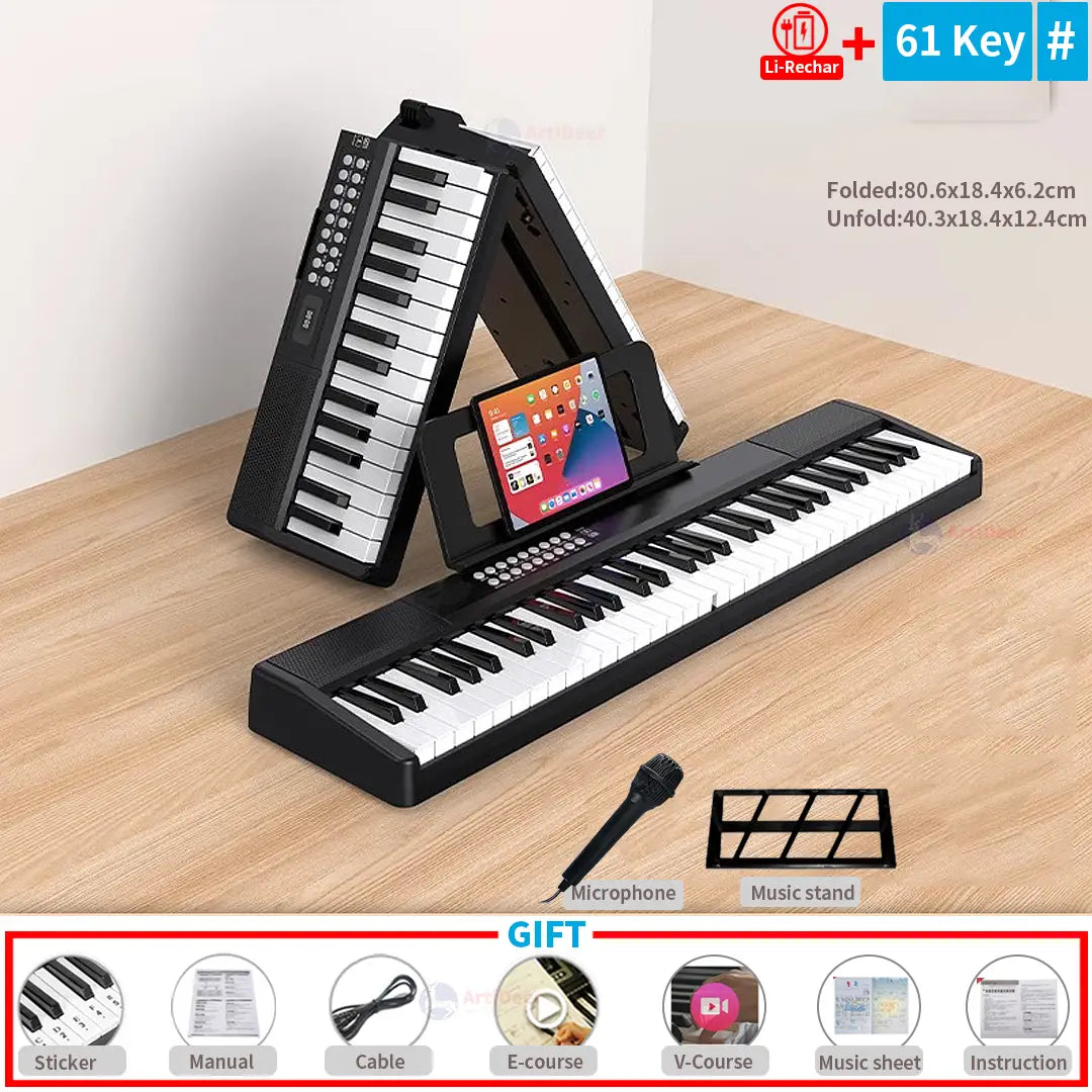 New Folding Piano 88 Keys Midi Musical Keyboard Professional Children’s Music Instruments Adult Electronic Portable Synthesizer