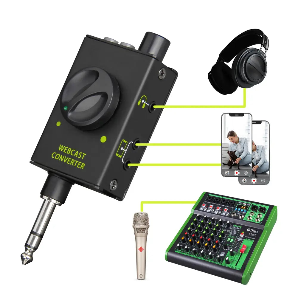 IKGE DJ Console Mixer Live Streaming Adapter output device supports smartphones laptops PCs etc. for Karaoke Recording