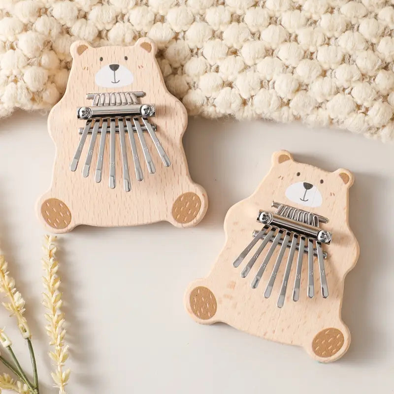 8Key Mini Kalimba Exquisite Finger Piano Baby Montessori Toys Cartoon Bear Thumb Piano Portable Marimba Musical Pendant Toy Gift