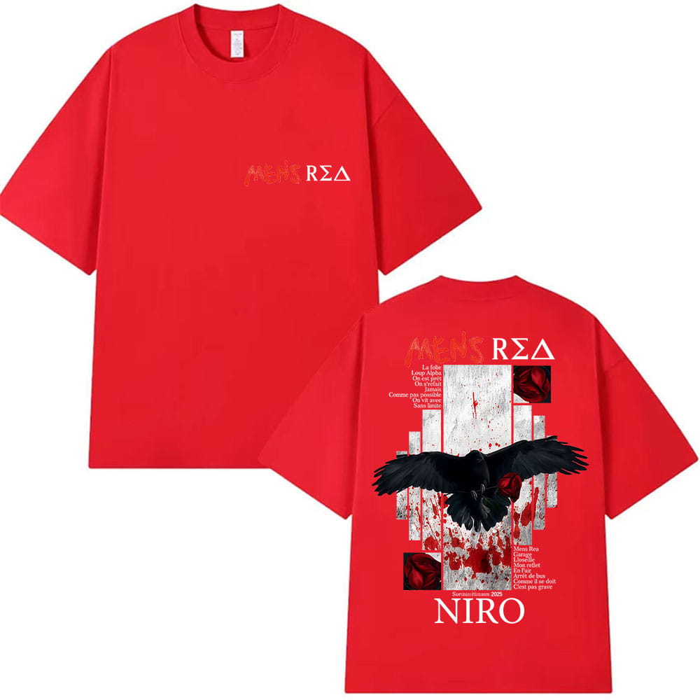 Rapper MENS REA NIRO Album Merch T Shirt Men’s Retro High Quality Cotton T-shirt Hip Hop Loose Short Sleeve T-shirts