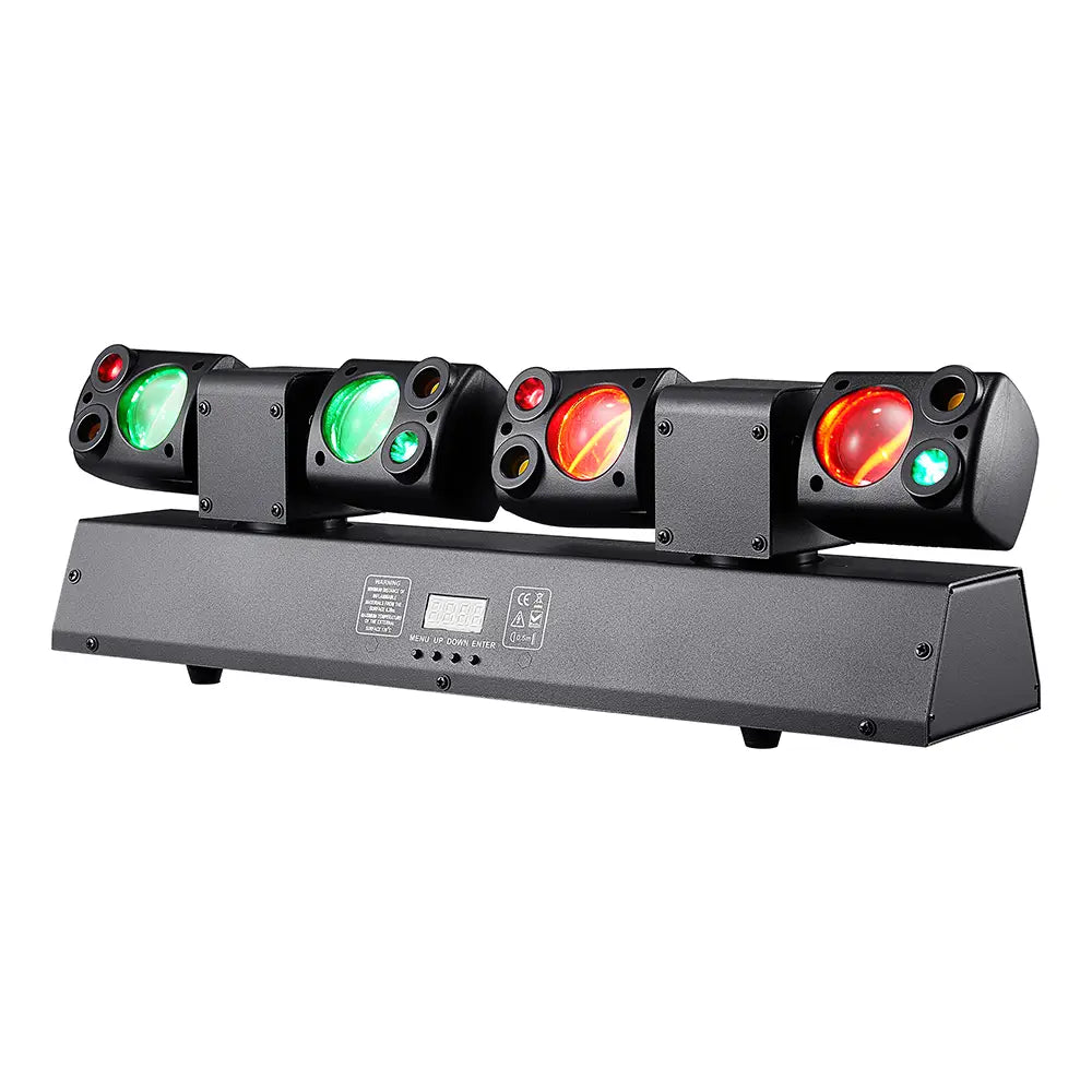 80W LED Moving Head Beam Lights Remote Control Dual-Head Disco Party RGBW DMX512 DJ Equipment Stage Lighting For Event Club Xmas