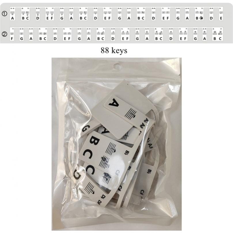 61 88 Keys Piano Keyboard Note Labels Marker Free Paste Overlay Silicone Strips Piano Guide for Beginners Kids Practice Sticker
