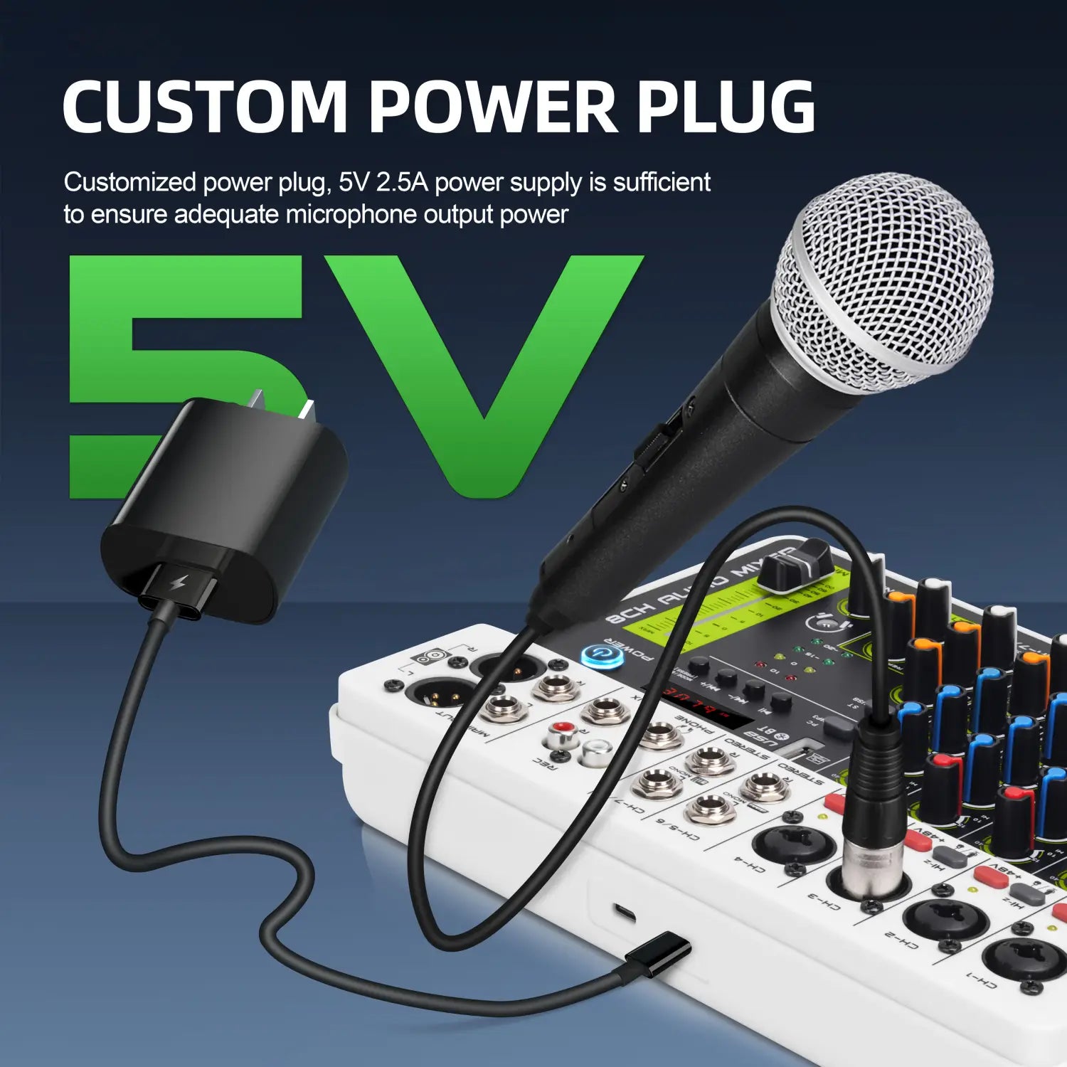 4/8 Channel Audio Mixer DJ Controller Sound Mixing Console With Bluetooth Phantom Power Delay Repaeat Effect For PC Recording