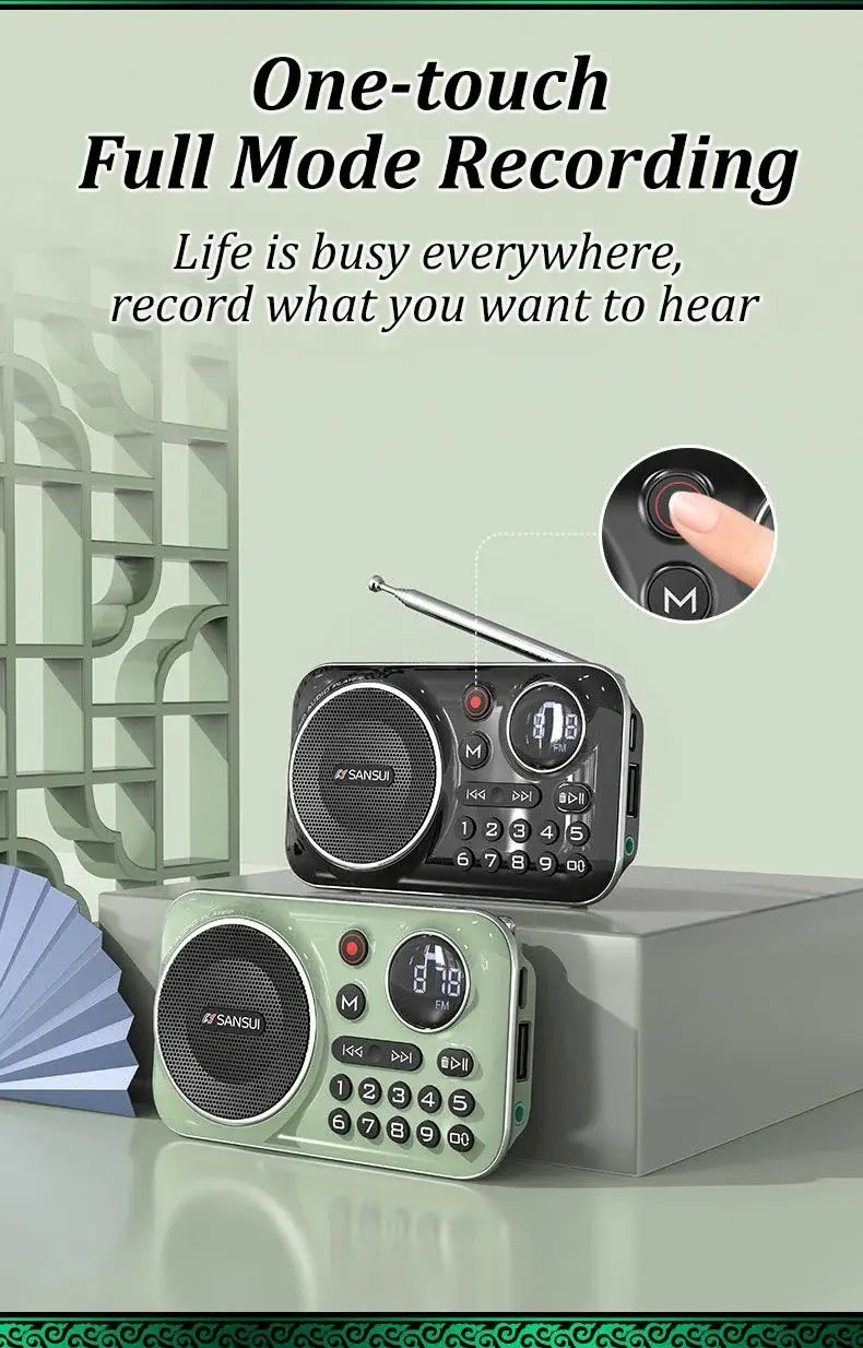 New Mini Radio Speakers Outdoor Portable Soundbox Multi-function Wireless Bluetooth Speaker As a Gift for the Elderly FM TF USB