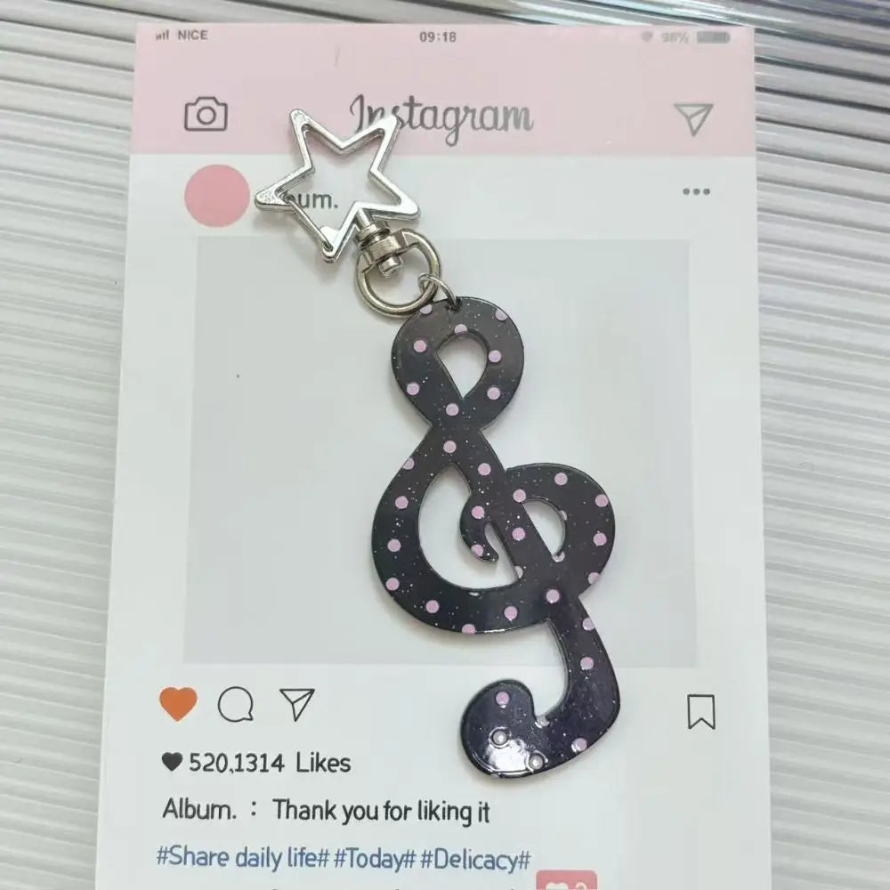 Fashion Cartoon Acrylic Keychain Sweet Shaped Illustration Musical Note Keychain Kawaii INS Bag Charms