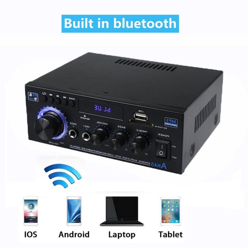 HiFi Digital Amplifier AK45 Bluetooth Amplify MP3 Channel 2.0 Surround Sound Amplifiers Support 90V-240V for Home Car MAX 350W*2