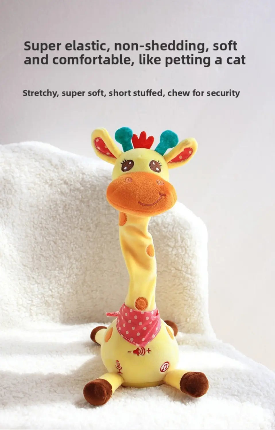 Repeating What You Say Dancing Talking Giraffe Toy with 10 Songs Glowing Swaying Dancing Giraffe Adjustable Volume Musical