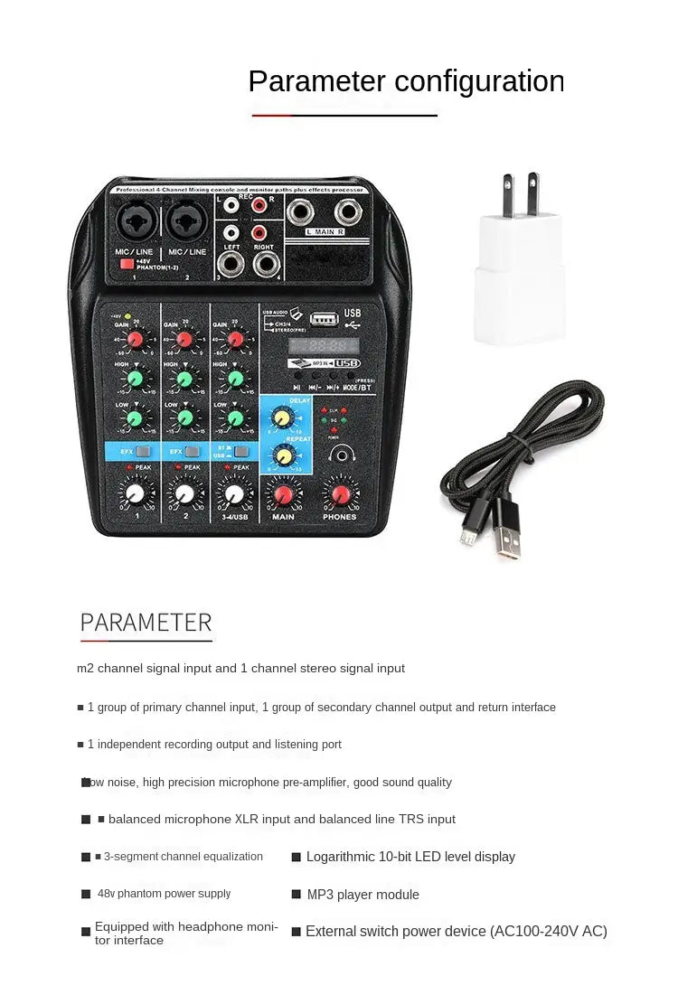 Professional 8-6-4 channel digital mixer sound card microphone mobile phone live broadcast computer recording DJ audio equipment