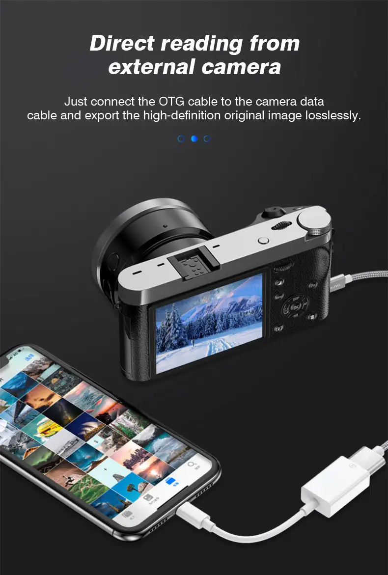 Byscoon USB 3.0 OTG Adapter Cable For iPhone 14 13 12 11 Pro Max Xs XR 7 8 Plus Lightning to USB Camera Adapter Cable Converter