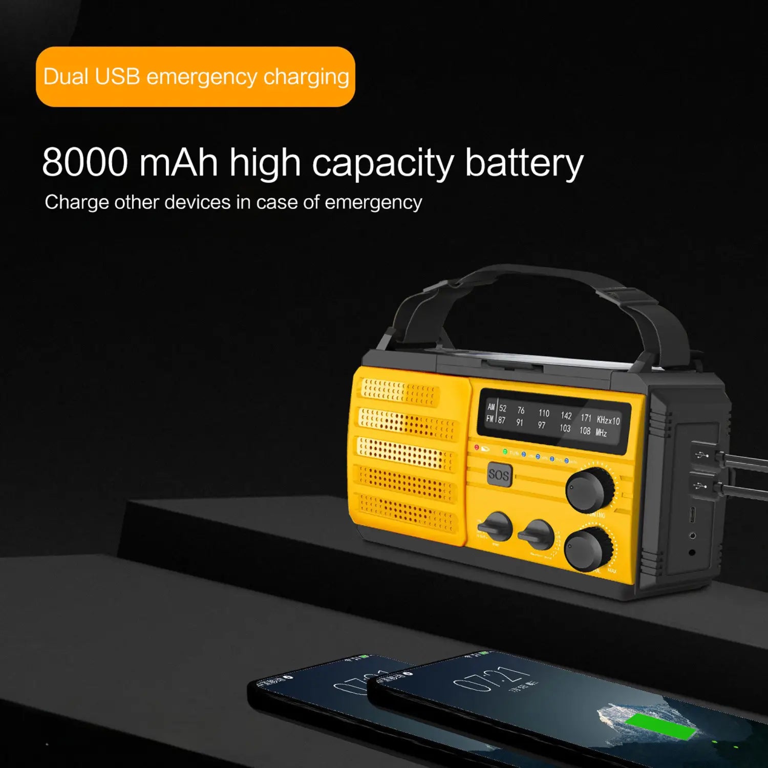 STONEGO Mini Portable Radio Handheld Rechargeable Digital FM USB TF MP3 Player Stonego Speaker Devices Supplies