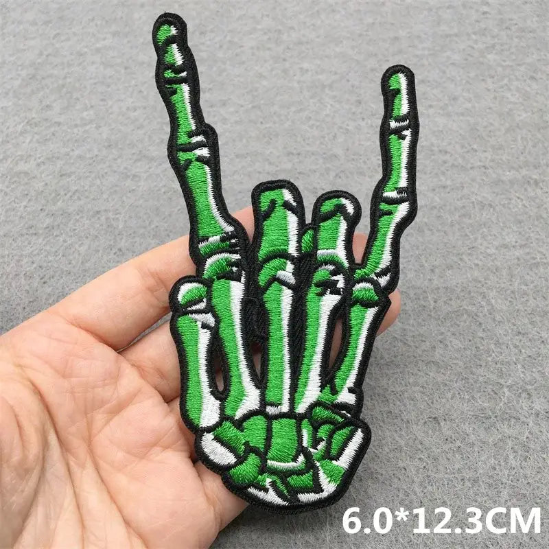 Rock Music Embroidered Patches on Clothes Stickers DIY Ironing Appliques Patches for Clothing Jacket Jeans Headset Guitar Stripe