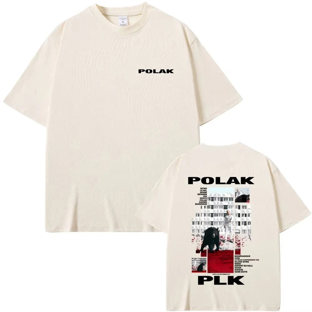 Rapper Plk Polak Graphic 100% Cotton T-shirt Unisex Hip Hop Fashion Short Sleeve Men’s Casual Retro Streetwear Top
