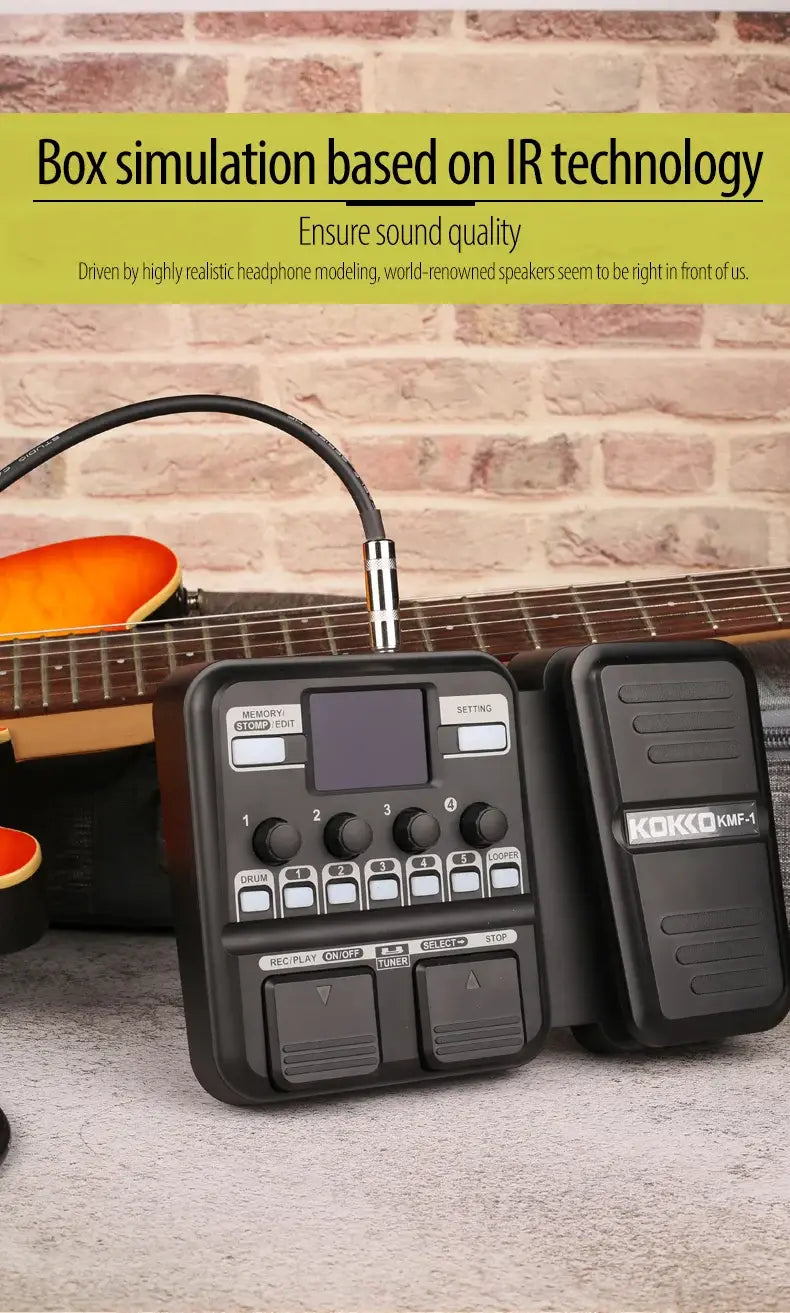 Guitar Pedal Synthesized Effect 18 Amp Models IR 512 Dot Sampling Drum Machine and Loop Function KMF-1 Guitar Accessories