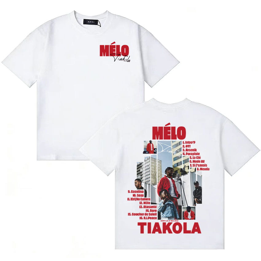 Rapper TIAKOLA MELO Graphic Tour 2025 Men Retro O-Neck Streetwear Tshirts Hip Hop Short Sleeve Clothing Oversized T-shirt Unisex