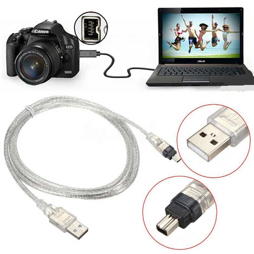 JCD For 1394 Firewire USB 4P 6P to 4Pin IEEE 1394 Connection Wire For Camcorder MINI DV HDV 1394 Camera Video Capture Data Cable