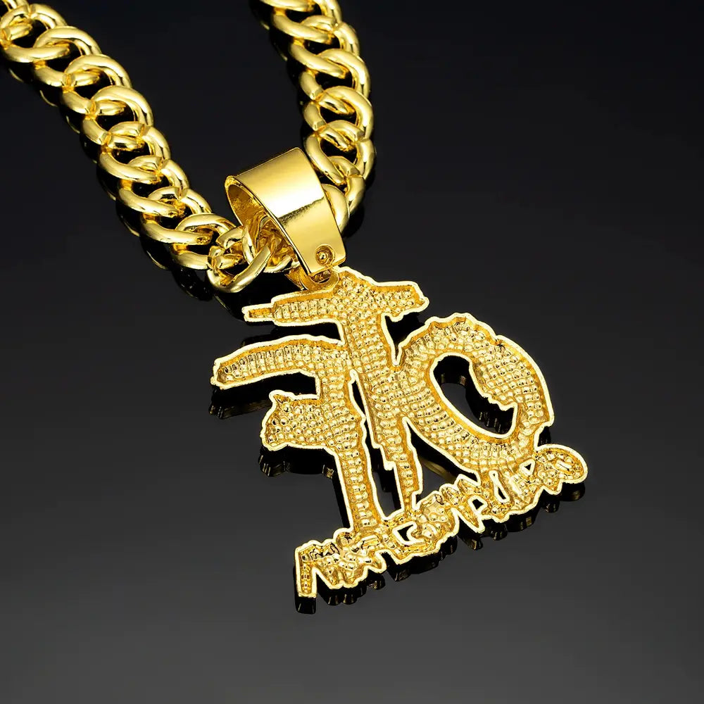 Hip Hop Fashion English Letter OTF Pendant Cuban Chain Necklace Suitable For Daily Wear By Men And Women Rock Party Jewelry