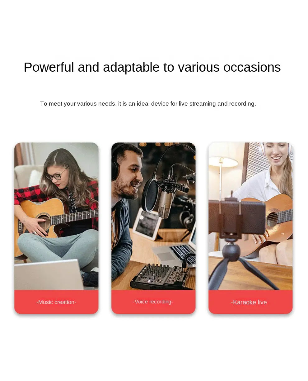 AMIXSQ22 Audio Interface for Recording Computer Free Drive USB External Sound Card for Pc Pro Audio Equipment Professional Video