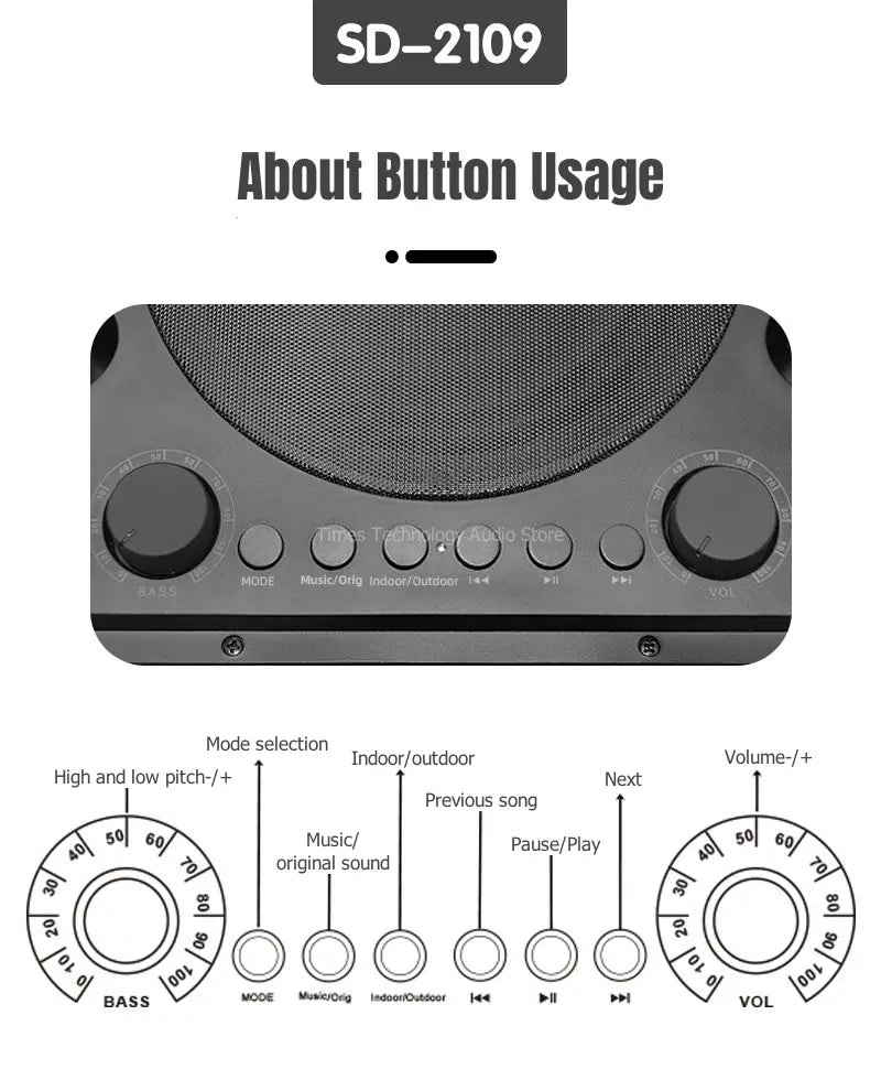Retro High-quality Bluetooth Speaker Wireless Portable Home Theater KTV Outdoor Suitcase Karaoke Microphone Speakers SD2109