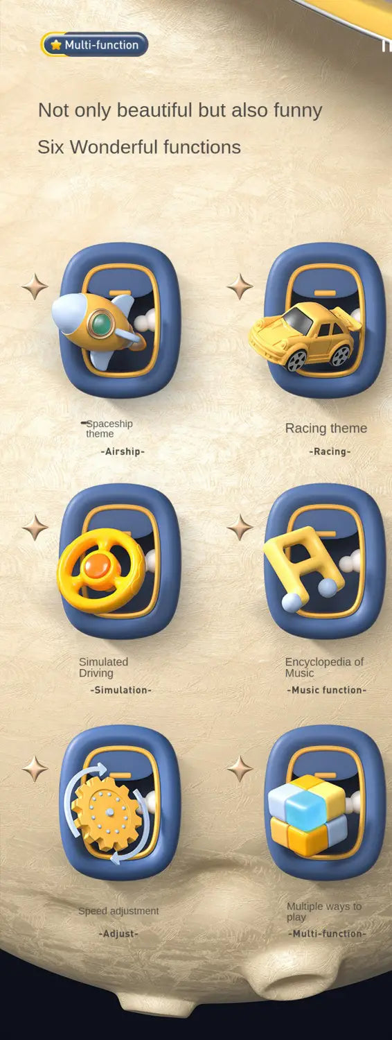 Musical Steering Wheel Toys for Boys 4-6 Toddler Simulated Driving Racing Car Game with Sound Interactive Educational Learning