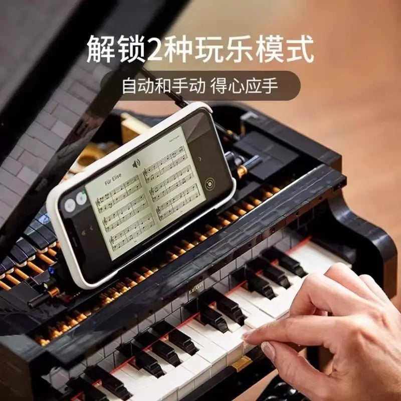 The IDEA assembly block piano is a challenging adult model that can be played as a musical instrument and also serves as a decor