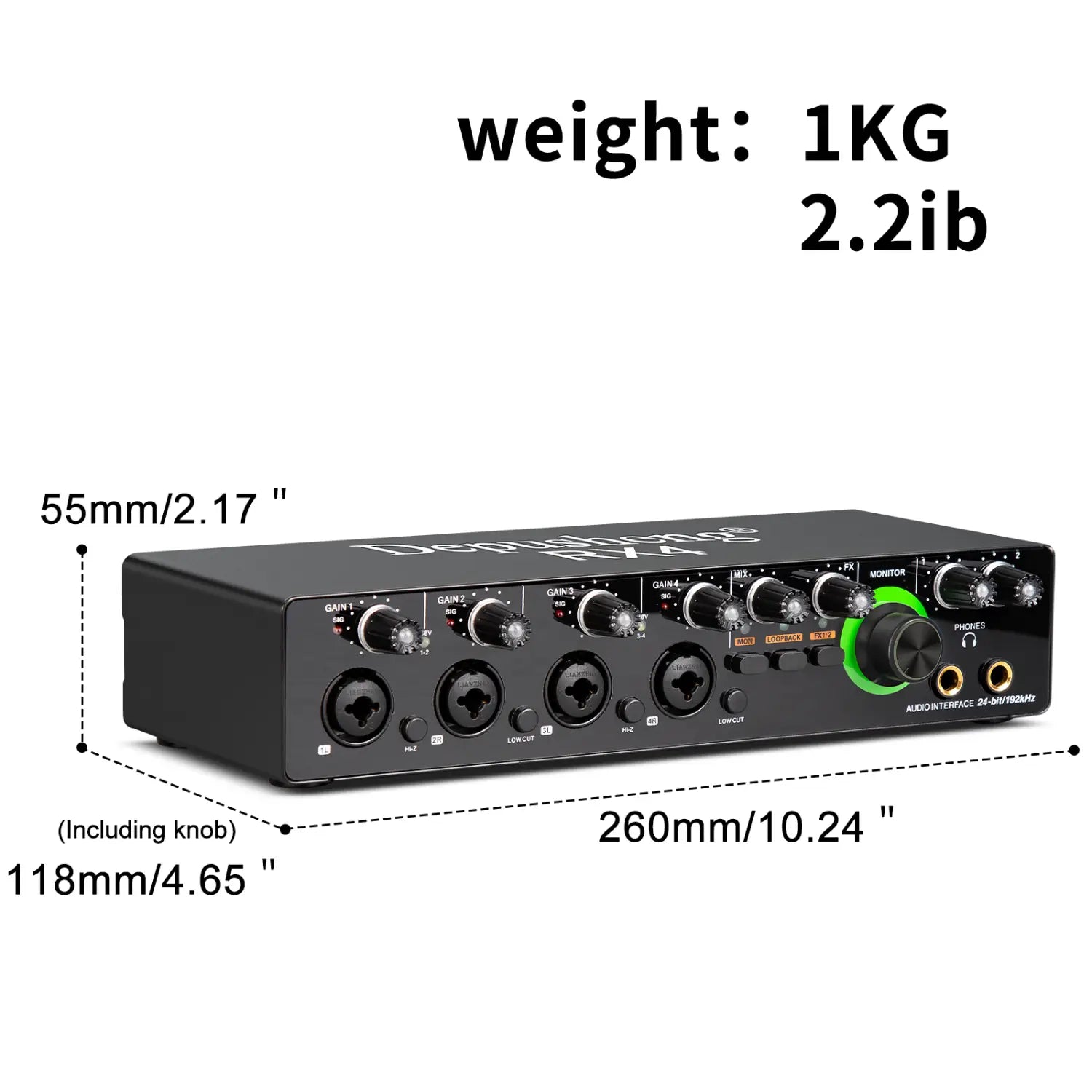 Newest 4 Channel Audio Sound Card 4 in 2 out Interface Audio For Podcast Recording Music Studio Instrument Live Singing
