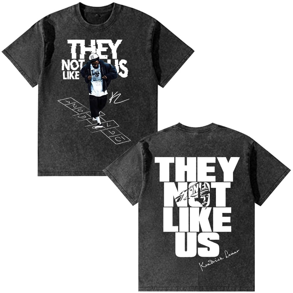 Rapper Kendrick Lamar They Not Like Us T-shirt Men Women Fashion Hip Hop Vintage Washed Oversized T-shirts Summer Cotton T Shirt