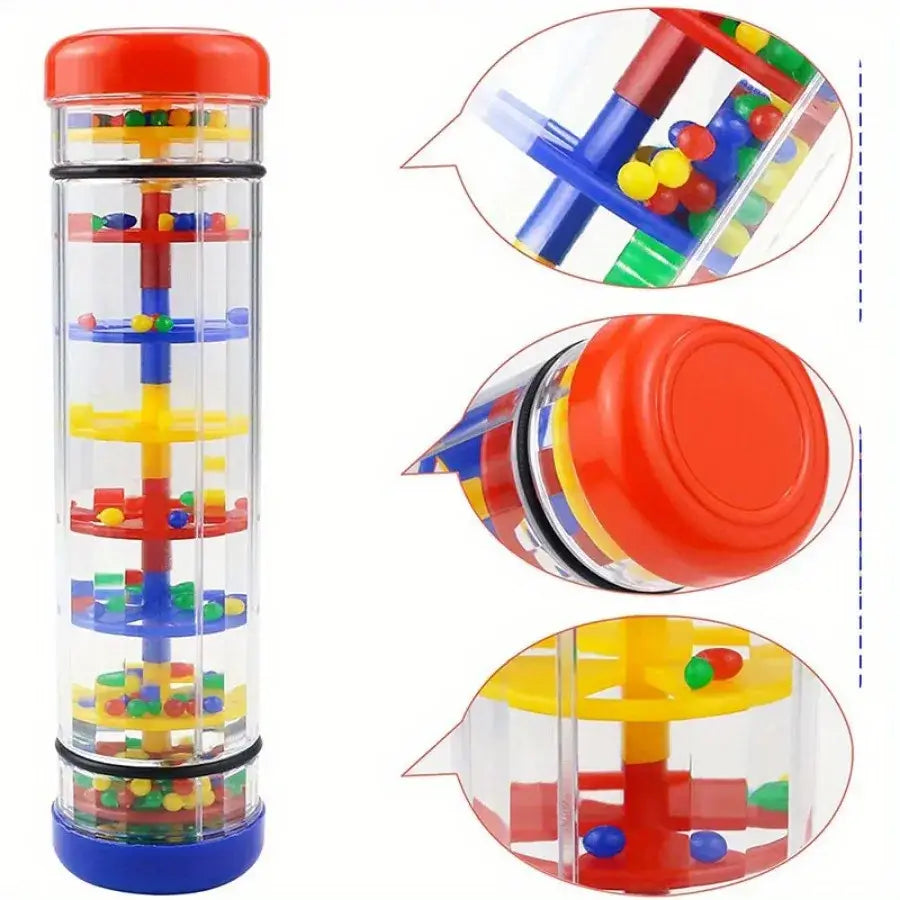 1Pc Rainmaker Musical Toy Rain Stick Bell Hand Shaking Toy Montessori Sensory Toy Educational Baby Instrument Toy