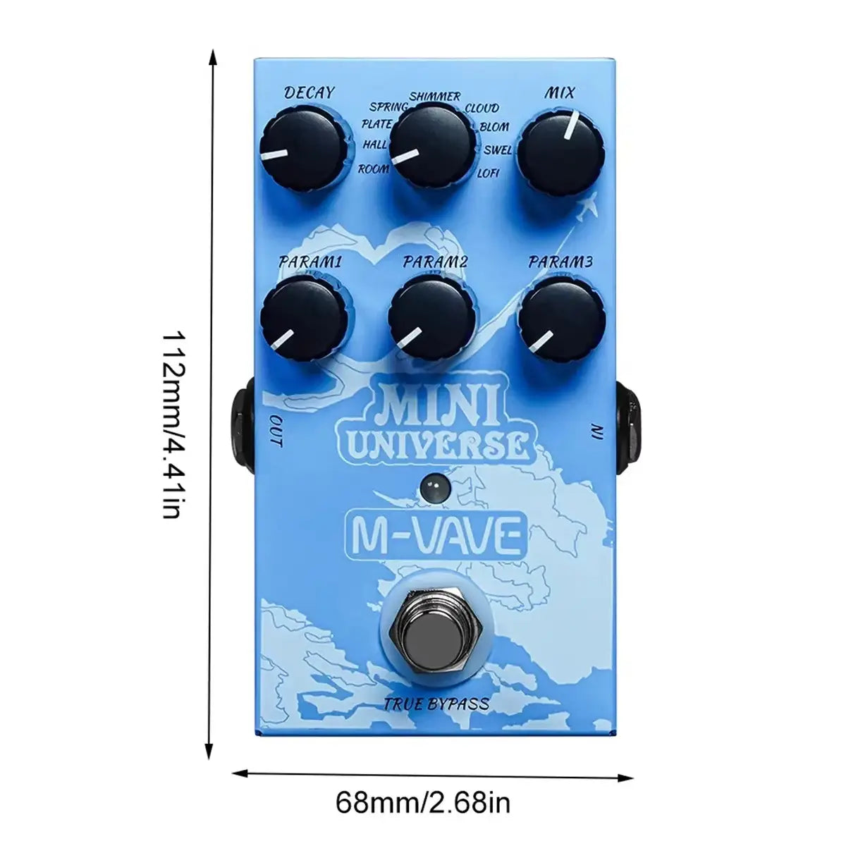 M-VAVE Mini Universe w/ 9 Modes & Room/Shimmer | FX Live/Studio Reverb Machine | Guitar/Bass Signal Chain Optimized