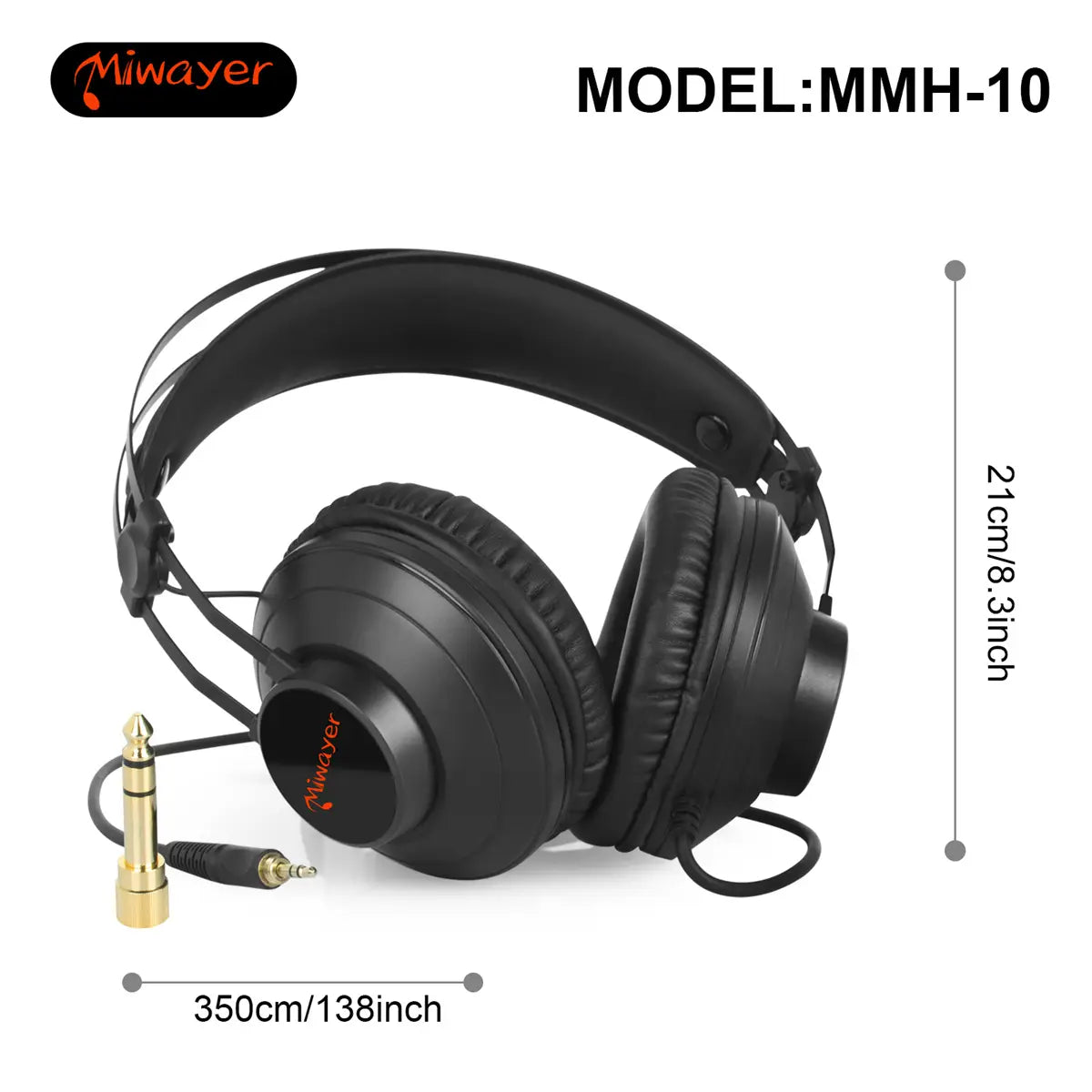 Studio Monitor Headphones Wired Over Ear Audio Recording Monitor Headset Noise lsolation Deep Bass for GuitarCellphone Mixer Amp