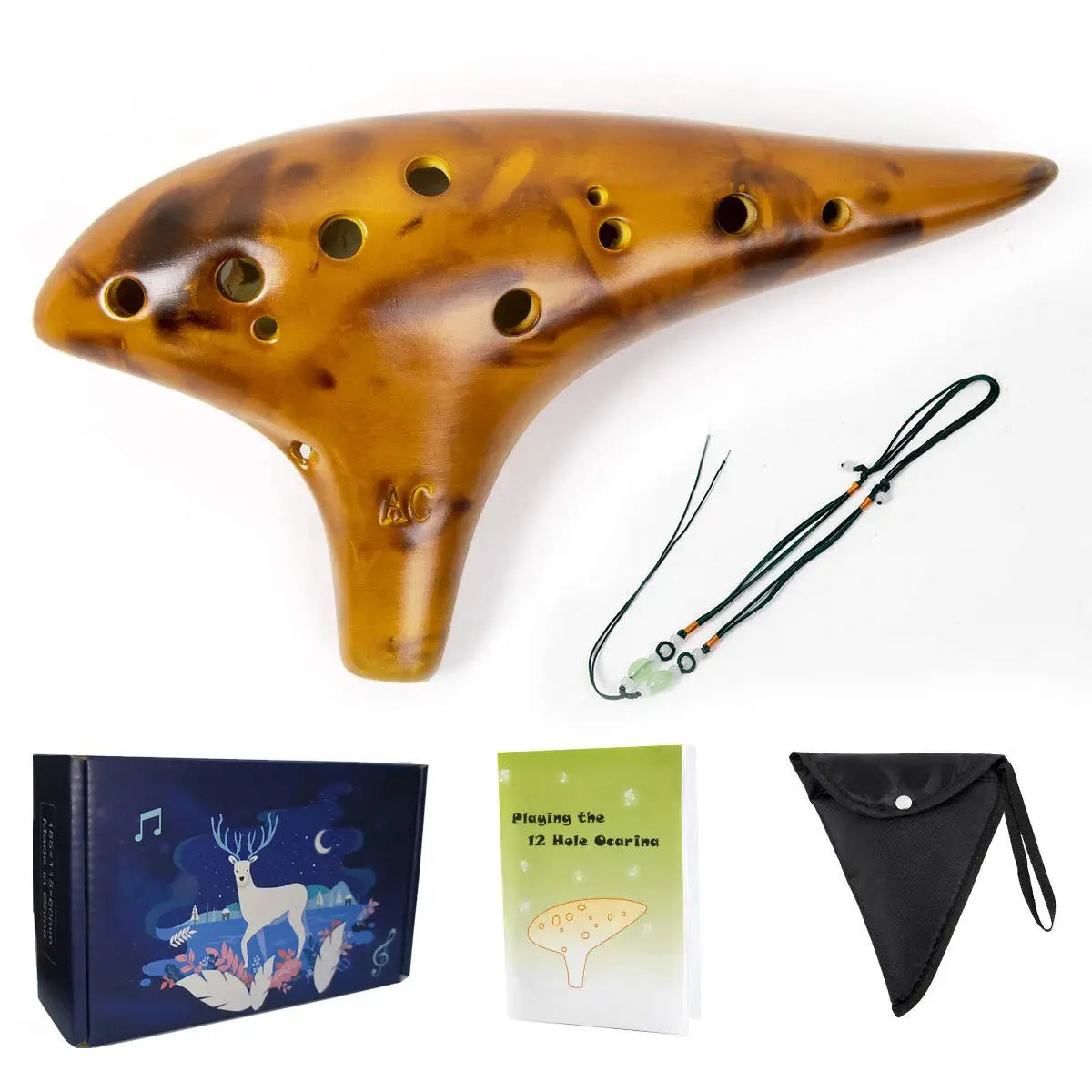 Miwayer Ocarina12 Tones Alto C High Quality Ocarina Classic Flute Musical Instrument Good Gift for Beginners Chinese Tao