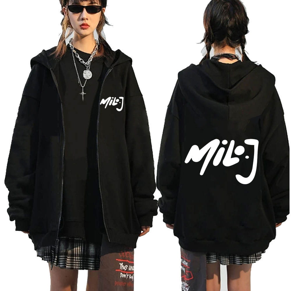 Rapper Milo J Logo Merch Zipper Hoodies Men’s Women Fashion Hip Hop Zip Up Hooded Sweatshirts Casual Oversized Jackets Pullovers