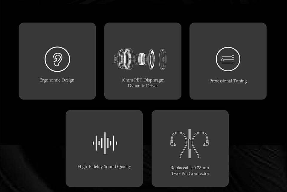 TANGZU WAN ER STUDIO Edition In Ear Monitors 10mm PET Diaphragm Dynamic Driver Replaceable 0.78mm 2Pin HiFi Wired Music Earphone