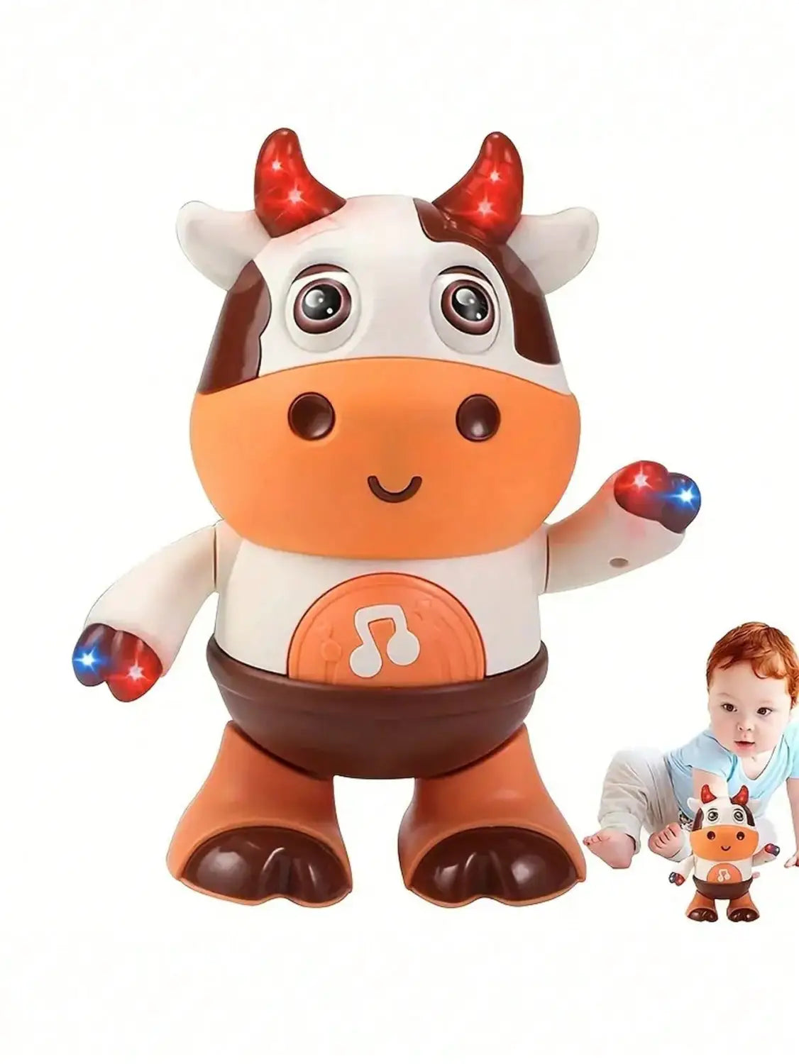 Baby Dancing Cow Toy - Electric Music Plush Cow with Funny Songs and Moves Baby Interactive Baby Toys Cute Toddler Christmas G