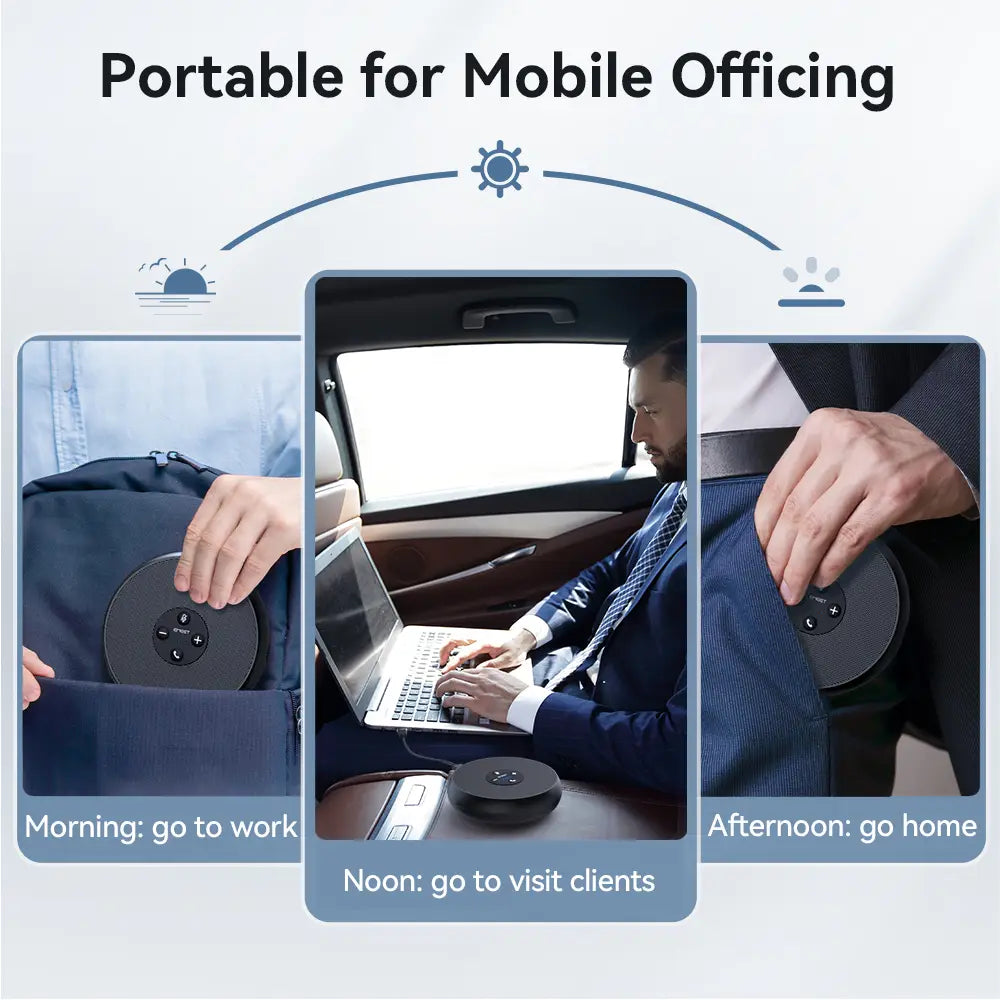 EMEET USB Wired Speakerphone Conference Speaker With 2 Mics 360° Voice Pickup Meeting Microphone for Zoom/WebEx/Microsoft Teams