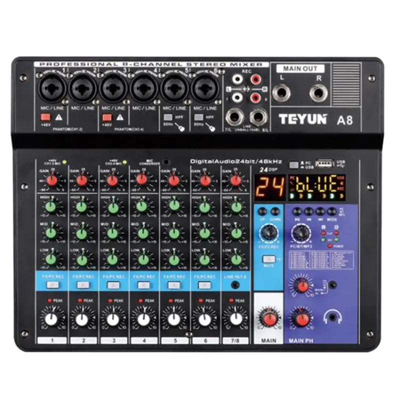 Professional 8-6-4 channel digital mixer sound card microphone mobile phone live broadcast computer recording DJ audio equipment