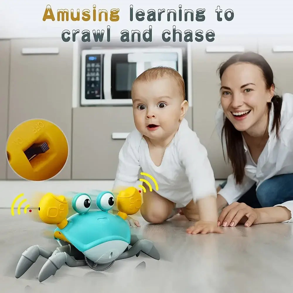 Fun Crab Toy Children Crawling Avoiding Obstacles Electronic Pet With Music Baby Walking Toy Without battery