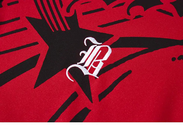 Hip Hop Streetwear Polo T-Shirt Virgin Mary Graphic T Shirt Men Polo Shirt Short Sleeve Harajuku Cotton Tops Tees Red Grey