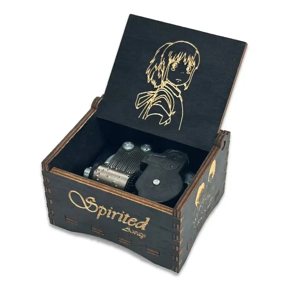 Wooden music box creative spring music box laser engraving gift giveaway stall toy display solid wood music box
