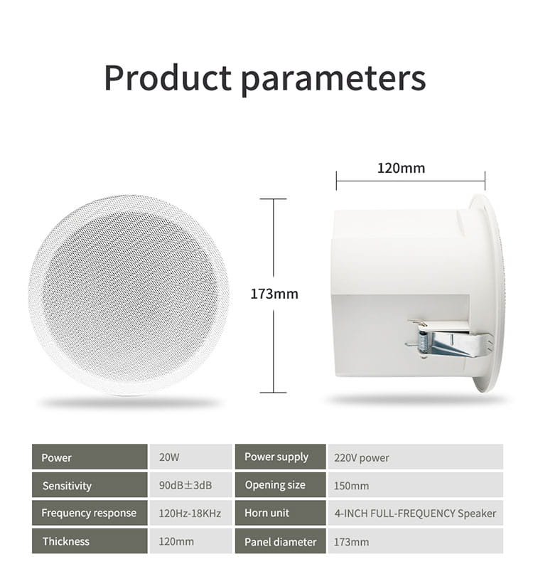 4-5Inch Built-in Amplifier Full Range Bluetoothback Cover Home Theater Background Music Good Quality Ceiling Speaker